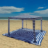 Beach Mat - Navy Stripes